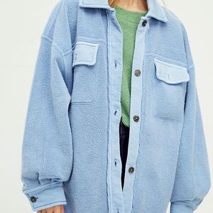NWOT Free People Rugby Baby Blue Shacket